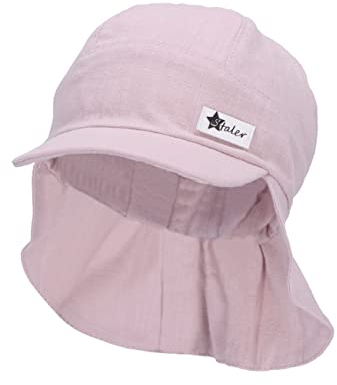 Sterntaler Unisex Kinder Schirmm.nacken Leinencharakter Kindermütze, Rosa, 39 EU