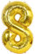 D2D | Party Balloon Zahl 8 XL in Gold - Größe 80 cm - Folienballon - Zahlenballon - Geburtstagsdeko - Helium Ballon