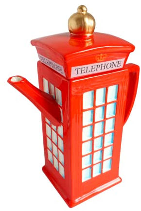 Famous London British London Red Telephone Box Shaped Ceramic Teapot