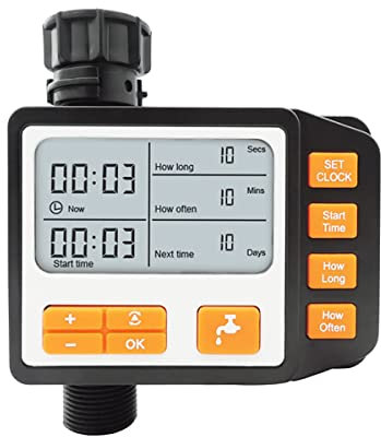 LINZI Intelligent Garden Hose Water Timer Waterproof Digital Automatic Irrigation Lawn Sprinkler Watering Controller with LED Display and Adjustable System 664048