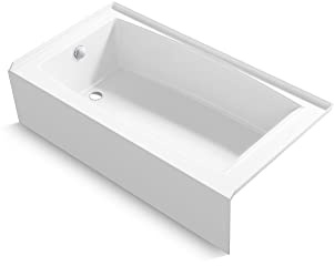 Kohler K-26108-LA-0 Entity 60 x 32 Alcove Bath, Left Drain, White