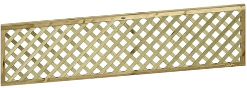 Chunky Urban Diamond Heavy Duty Framed & Capped Wooden Trellis (45mm Thick) Width: 6ft (183cm) x Height: 1.5ft (45cm) Decorative Fence Panel Topper/Garden Divider/Wall Art/Plant Vine Clingin Grower