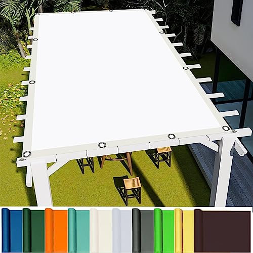 Voile D'ombrage Toile d'ombrage 4 x 9 m Protection des Rayons UV Filet D'Ombrage Tissu D'Ombrage avec Corde pour Terrasse Jardin Extérieur Patio Piscine Jardin, Blanc