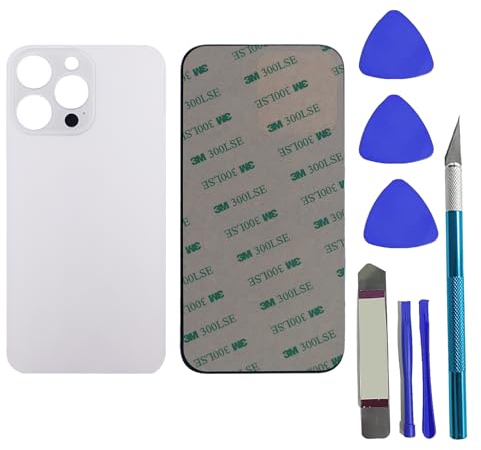 14ProMax /14 Pro Max Rückglasabdeckung Ersatz für iPhone 14Pro Max Rückglas-Ersatz mit Reparaturwerkzeug-Set (Silber)