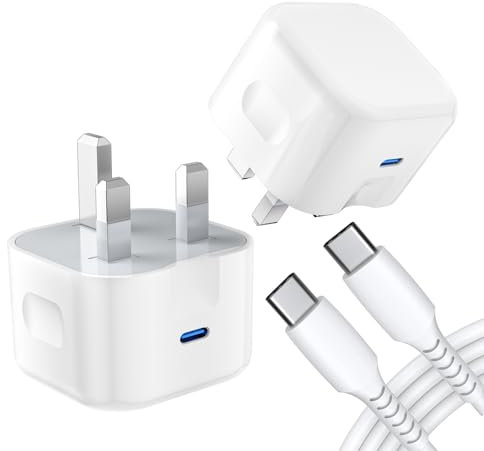 For Samsung Galaxy Tab A9/A9 Plus Charger, Samsung Galaxy Tab A9/A9 Plus Charger Plug, 20W USB C Charger Plug With Type C Charger Cable Fast PD Adapter Mains UK Wall Charger (White)