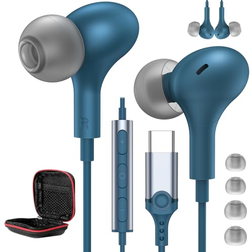 Auriculares USB C Magnéticos In-Ear Con Micrófono y Cancelación de Ruido Para iPhone 16 15 Pro MAX, Pixel 8 Pro 7a, Samsung A54 A34 Galaxy A55 A35 A33 A53 S24, Mi 13 14