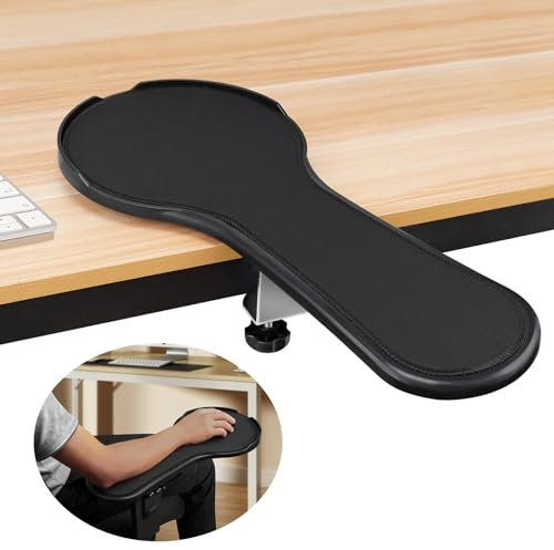 YuPinDiZu Upgrade Chair arm Mouse pad, Ergonomic Arm Rest Mouse Pads for chairs and desk, Adjustable mouse tray,Forearms Pressure Relief Computer desk extender, Black (Black（YU8351）)