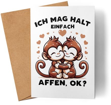 Lilavie-Design Ich mag Halt einfach Affen, ok? Süße Affen Karte Grußkarte - AFFE Haustier Freude