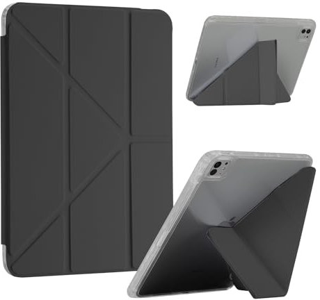 2024 iPad Pro 11 Inch Case (5th Generation, M4) with Pencil Holder, Adjustable Portrait/Landscape Stand, Auto Wake/Sleep, Supports Pencil Charging, Black