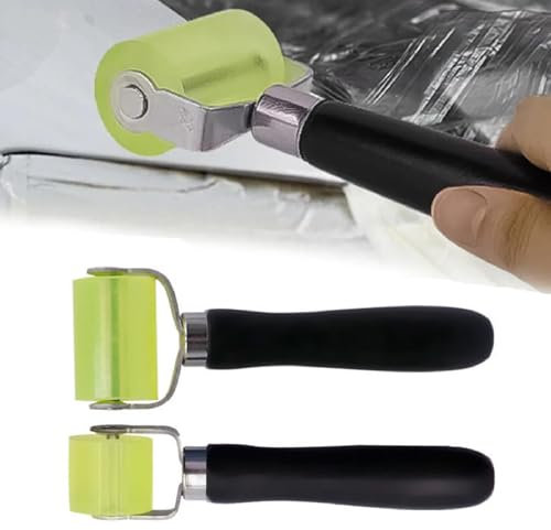 Auto Schallschutz Andruckrolle,Drucken Nahtroller,Silikon Rolle Hitzebeständig 2PC Auto Sound Deadening Gummi Roller Rad Andrückwalze für Kantenumleimer und zum Verschweißen