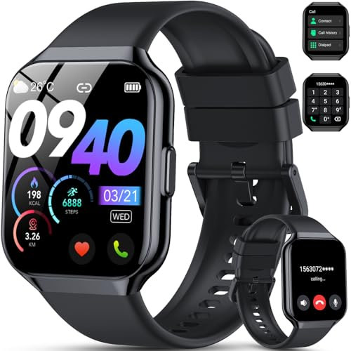 Smartwatch Uomo Donna, 1.96 Orologio Smartwatch con Effettua o Risposta Chiamate, 110+ Sportive Smart Watch con Contapassi/Sonno/Cardiofrequenzimetro, Impermeabil IP68 Fitness Tracker per Android/iOS
