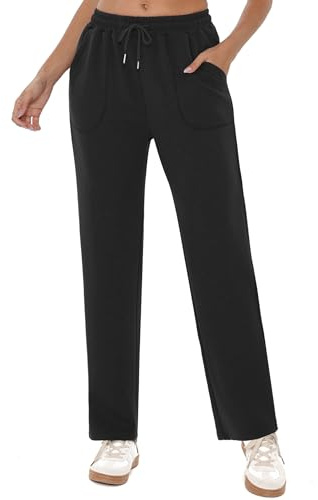 Crewhpo Pantalon Décontracté Femme Taille Haute Élastique Tissu Souple