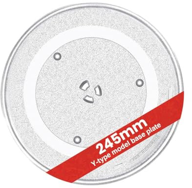 ORNACH® Microwave Plate | 245mm 9.6 Universal Microwave Plate Replacement Microwave Ovens Turntable Glass Plates | Microwave Glass Plate with 3 Fixers Strong Durable Scratch-Resistant