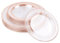 MATANA 40 Premium Reusable Plastic Plates with Hammered Rose Gold Rim - 20 x 26cm, 20 x 19cm - Hard Plastic Party Plates for Weddings, Birthdays, Christmas, Parties