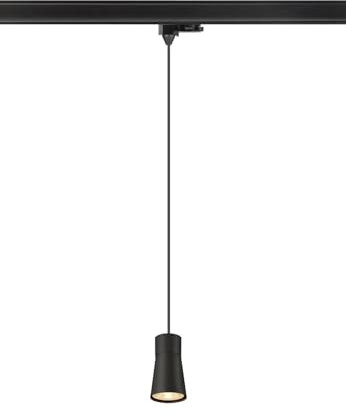 SLV PURI 2.0 Cone, 3~ Pendelleuchte, GU10, Pendellänge 200 cm, 1x max. 6 W, schwarz