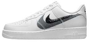 Nike Sportswear Air Force 1 '07 NDDC Men's Leather Trainers, White Black Grey, 9 UK