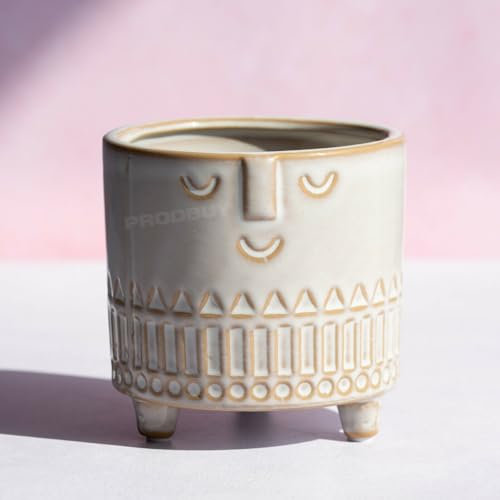 Small 10cm Aztec Face Indoor House Plant Pot Cover Holder Home Planter Decor