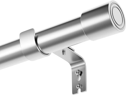 Bastone Tenda Bastoni Tende Per Interni Bastone Tende Bastoni Per Tende Moderni Con Terminali Rotondi e Staffa Per Camera Da Letto e Soggiorno Finestre Argento 84-176CM
