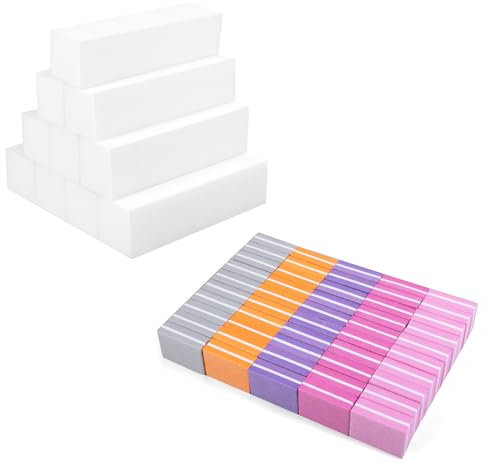 Bloque Pulidor de uñas,uffer de Uñas Cuadrado Esponja Lima de Uñas para Salones de Manicura, Diy Nail Art en Casa(60pcs)