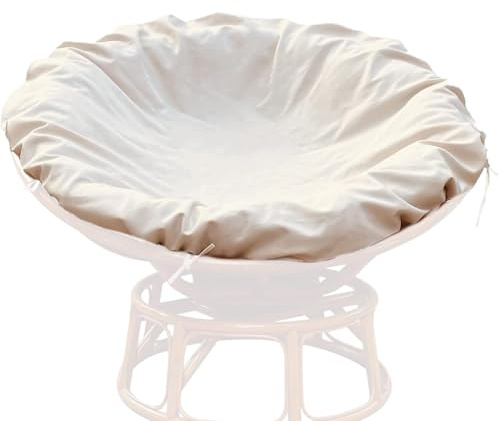 Jorzer Kissenbezug für Papasansessel 139, 7 x 139, 7 cm wasserdicht mit Bindeband Staub- und sonnenbeständig Polyester-Zubehör weiß