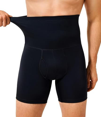Junlan Men Tummy Control Shorts High Waist Shapewear Compression Shorts Slimming Body Shaper Boxer Briefs