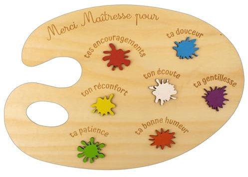 ERNESTINE - Cadeau Maîtresse Palette Peinture Remerciement - idées Cadeaux Maîtresses Original - Merci enseignante école - idée Cadeau Fin d'année Scolaire Noël Retraite Anniversaire Professeur