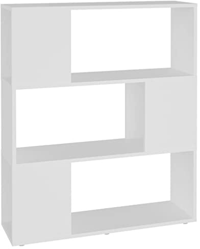 vidaXL Book Cabinet Room Divider Home Living Room Office Furniture Organsier Privacy Screen Book Storage Cabinet Shelf Bookcase White Engineered Wood