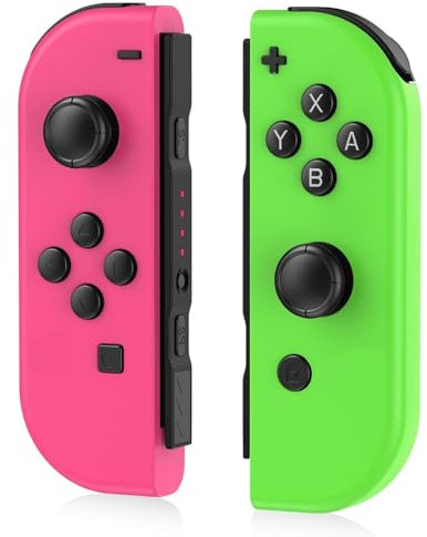 Mhwlhbx Manettes Switch sans fil, L/R Paire manettes Switch compatibles avec Switch/OLED/Lite, manettes de remplacement pour Switch supportant le réveil et le gyroscope 6 axes-Green & Blue