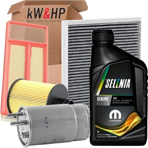 KIT TAGLIANDO 4 FILTRI E 4LT OLIO ORIGINALE WR 5W40 COMPATIBILE CON PUNTO, GRANDE PUNTO 1.3 DIESEL 66 KW, 90CV