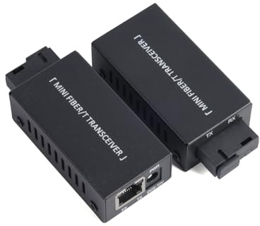WSOLDMA DE EIN Paar Gigabit-Medienkonverter, Singlemode 1,25 G/s, Glasfaser-zu-Ethernet-Konverter – 100/1000 Mbit/s, SC auf RJ45, bis zu 20 km, mit Stromversorgung