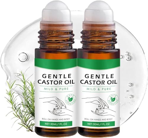 CastorGlo Organic Golden Castor Oil Roll-On, Organic Castor Oil Roll on for Belly, Face, Body, Natural Ingredients Extracts, Moisturizing, Gentle and Effective,for Body Hair Skin Lip Eyebrow (2)
