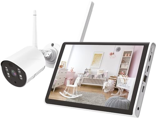 Megasat Überwachungssystem HS 260 – Kamera & 10,1″ Monitor | Aufnahme auf SD-Karte oder Festplatte, Funkreichweite bis zu 300 m