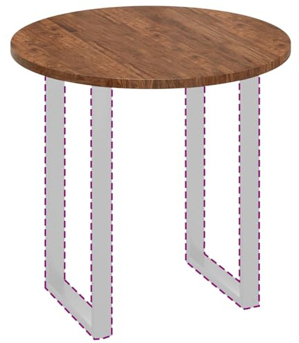 vidaXL Table Top Ø 80 x 2.5 cm Round Solid Oak Wood Light Brown