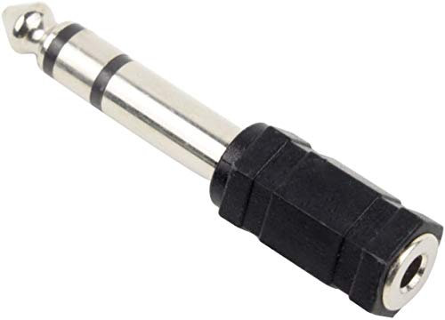 Zanfee Adaptor 2 Pack 6.35mm(1/4) Stereo Plug to 3.5mm Stereo Jack Socket