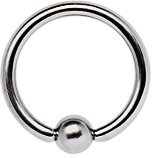Ohr, Nasenpiercing, Fingernagel Titan Piercing Ring in 1,0 mm Stärke mit 3 mm Klemmkugel