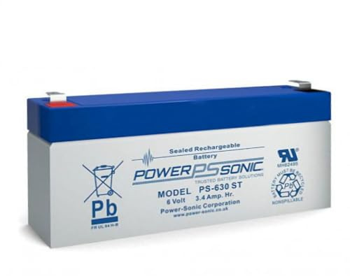 Bleiakku - Akku Powersonic PS 630 - Powersonic PS630 - Powersonic PS-630-6V 3,4Ah - Rechargeable Sealed Lead Acid (SLA) Battery - AGM/Blei Vlies