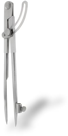 hedue® Spitzzirkel B602 - Anreißzirkel mit Stifthalter & Stellbogen, Tischler Zirkel Holzbearbeitung, Stechzirkel aus gehärtetem Stahl, 250 mm