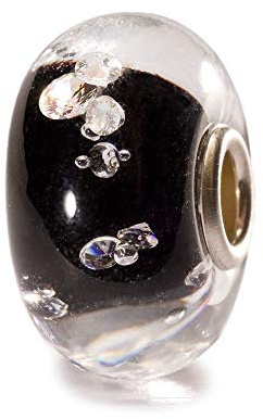 Trollbeads Damen-Bead Universal Diamond, Black 925 Silber Glas - UU81002