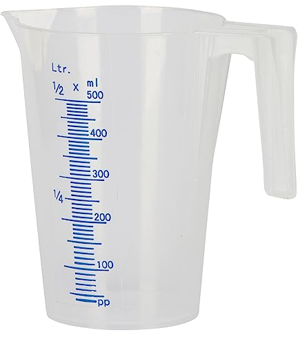 Kerbl Messbecher 0,5ltr. Kunststoff, mit Skala, stapelbar