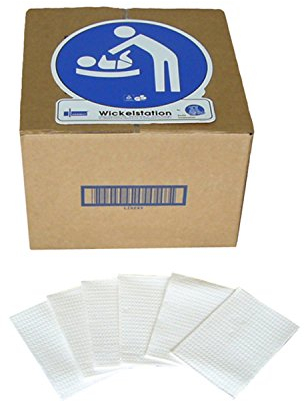 KEMMLIT Einweg-Wickelauflagen, 500 Stück Papier-Wickelunterlagen pro Karton, Wickelauflagen für hygienisch sensible Bereiche