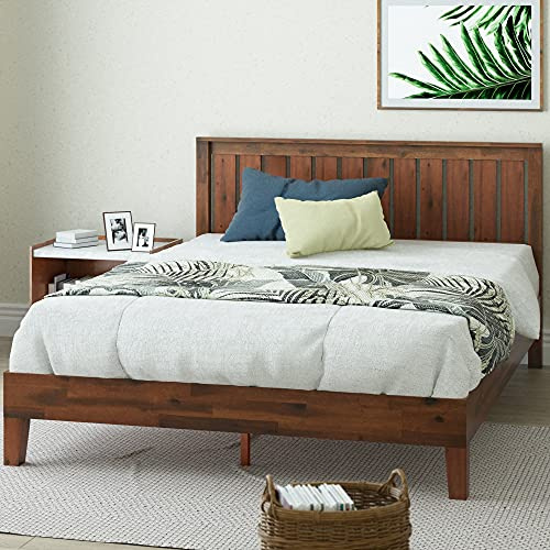 Zinus Vivek Deluxe Wood Platform Bed Frame with Headboard, Full