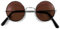 Lennon Brille | 60er 70er Jahre Party Kostüm Zubehör Nickelbrille (Braun)