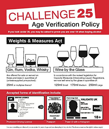 Caledonia Signs 27110H Sign, Age Verification Weights & Measures Act 25 mL