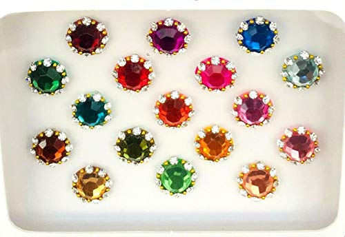 BB194 Multi Color Kristall Bindi Edelstein Silber Bindi Tattoo Stirn Sticker Hochzeit Tikka indische Fantasie-Partei-arabisches Gesicht Gem Körperkunst