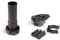 Emuca - Patas para mueble, Pies de plástico para muebles color negro, Lote de 4 pies regulables de alto 100mm