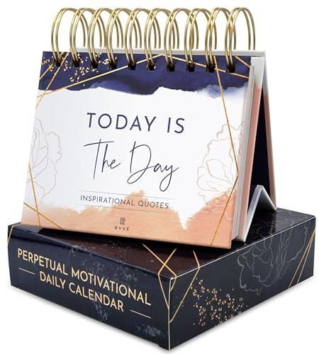 Motivational Calendar - Daily Flip Calendar with Inspirational Quotes - Inspirational Desk Decor for Women, Office Decor for Women Desk, Inspirational Gifts for Women, Desk Accessories for Women