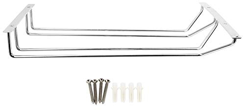 Regun Portabicchieri da vino in acciaio inossidabile - Portabicchieri da vino in acciaio inossidabile a doppia fila da 35 cm Mensola sospesa per bar cucina domestica