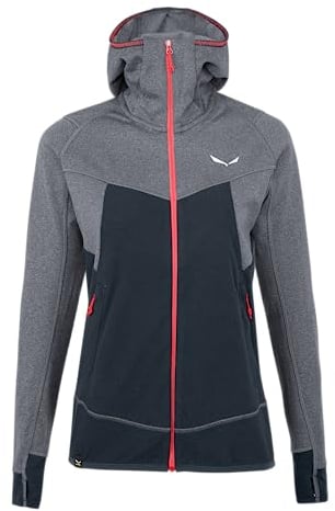 SALEWA Donna Felpa con Cappuccio, Navy Blazer Melange, 42
