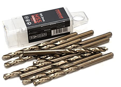 Ferrcan Brocas para metal HSS DIN338 M35 cobalto de 3-7 mm (paquete de 10 unidades) (6mm)