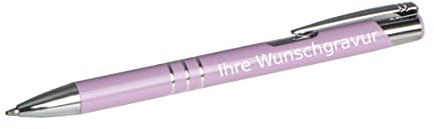 50 Kugelschreiber aus Metall mit Gravur / Farbe: pastell lila